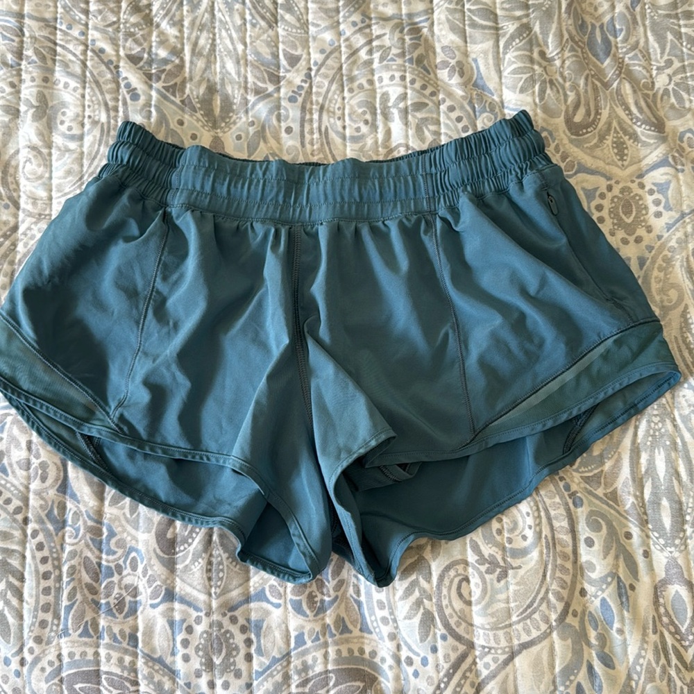 EUC- lululemon teal shorts